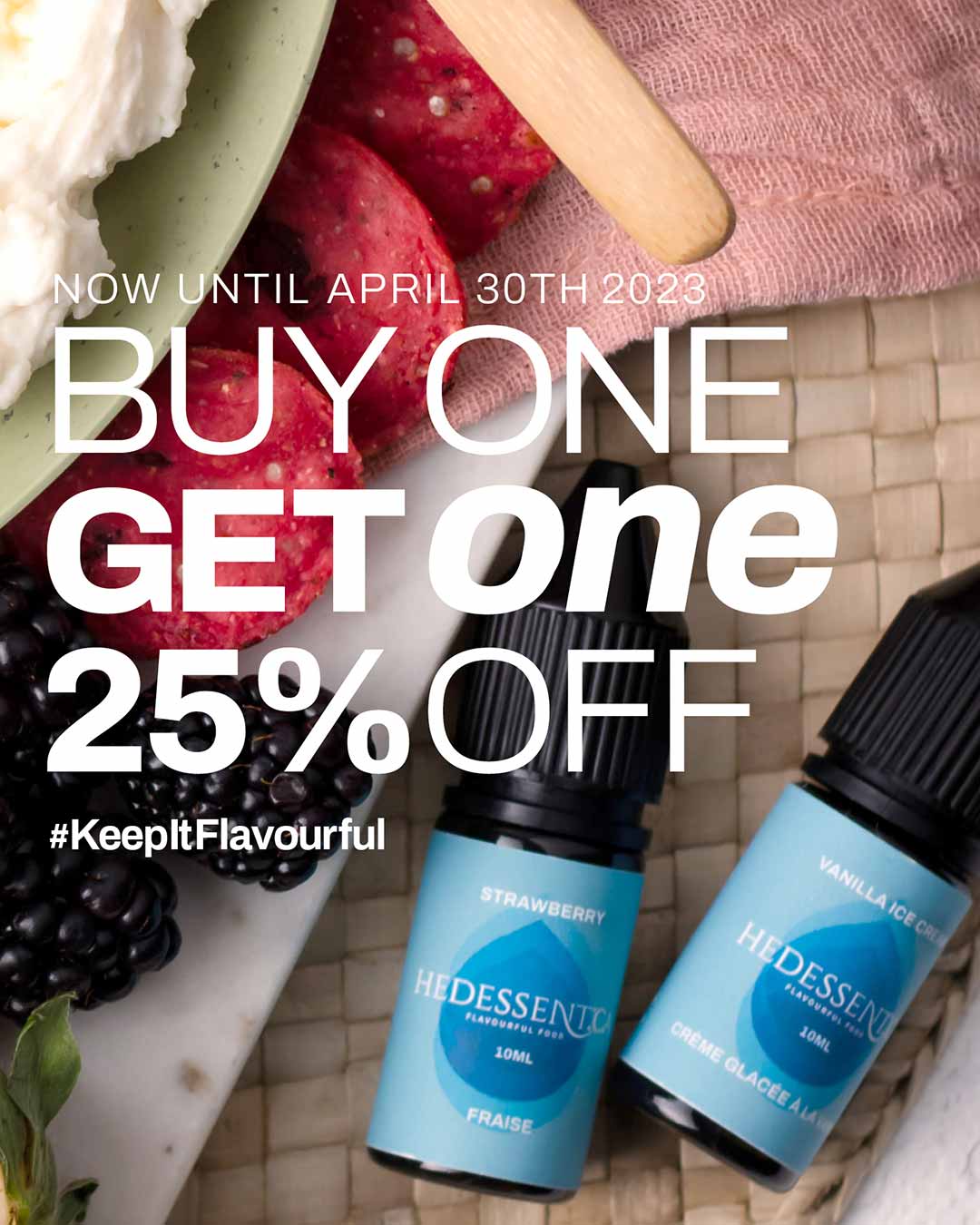 Special Offer - Now until April 30 - Buy One Get One 25 Percent off